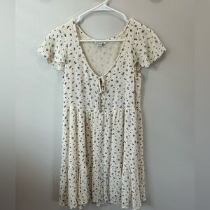 american eagle cream mini dress size S